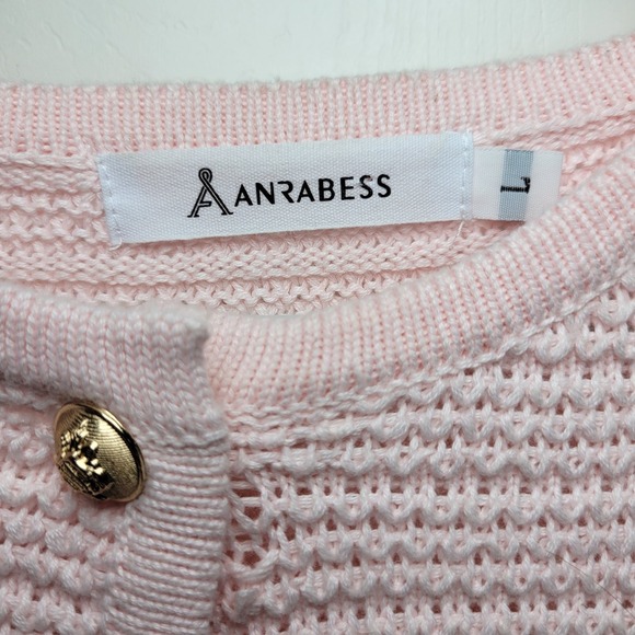 Chic Preppy Pink Cable Knit Cardigan Size Large Old Money Fall Cardigan Winter - Picture 5 of 10